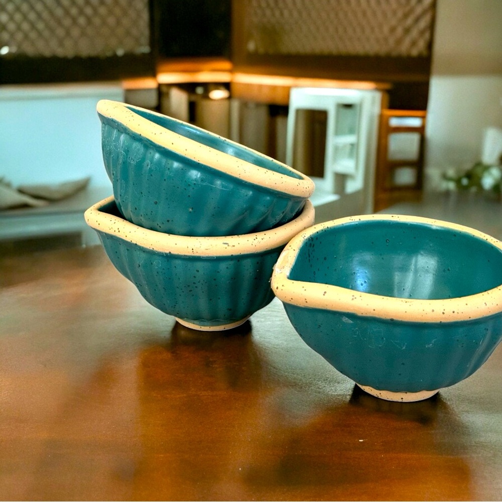 Anthropologie Heritage Mise En Place Side Prep Bowl | teal | Set Of 3 New